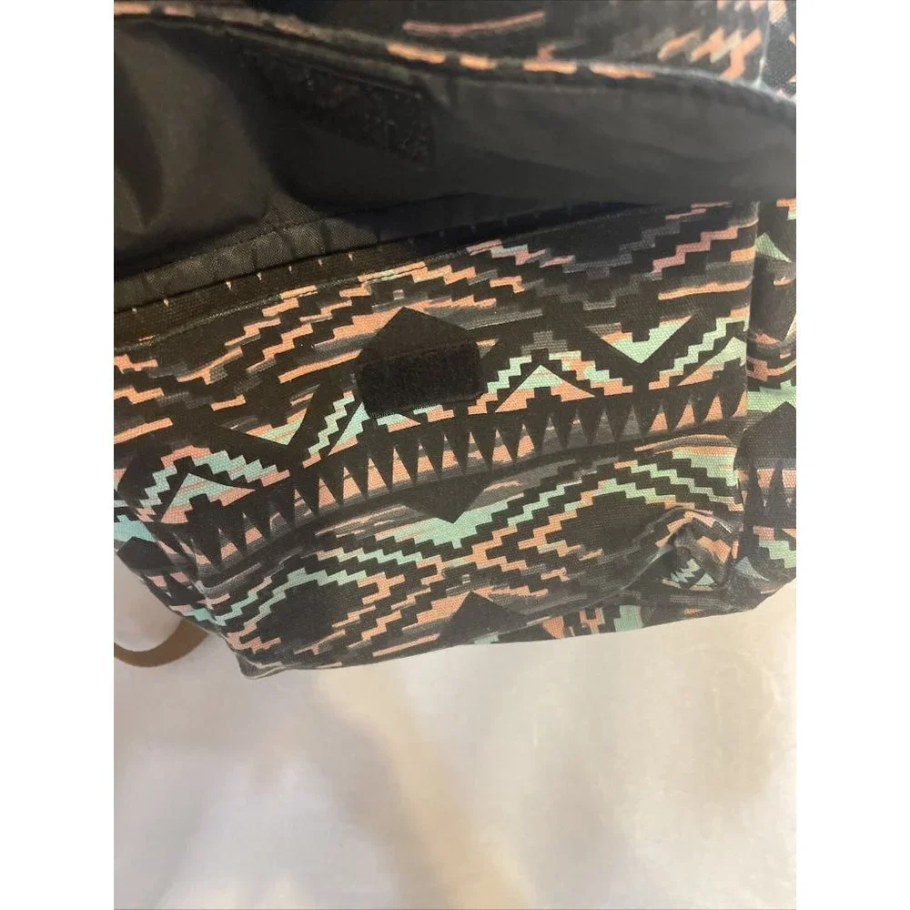Backpack Bag Aztec Print Zipper Snaps Hook &‎ Loop Adjustable